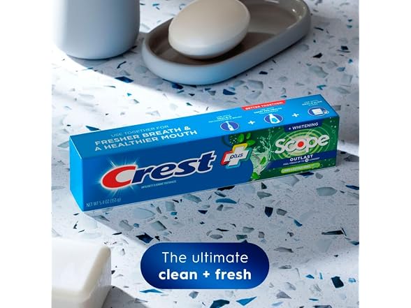 3ct Crest Complete Whitening + Scope, Mint Toothpaste