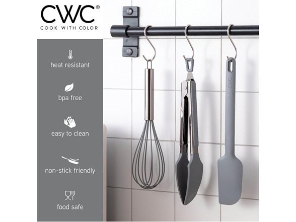 Stainless Steel Silicone Tipped Kitchen & BBQ Tongs Set, 3 Pc - Gallery 6