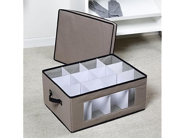 Honey-Can-Do Storage Box Grey w/Dividers