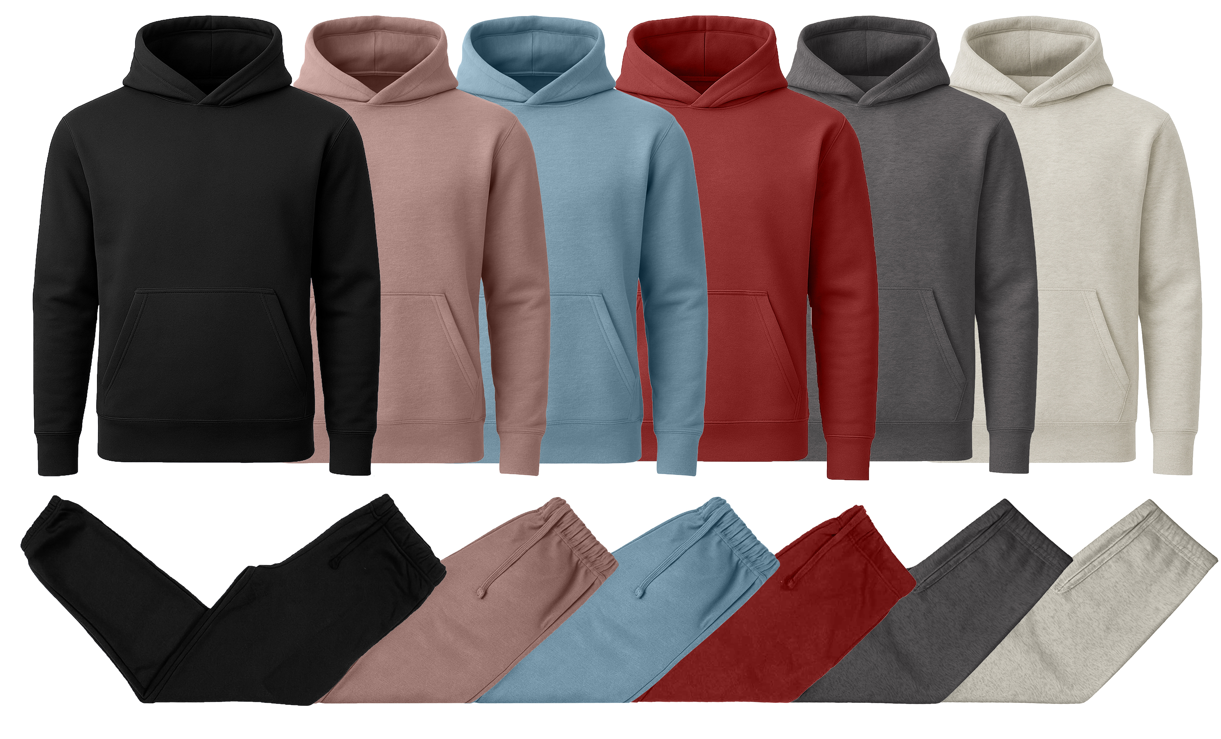 Mens Fleece-Lined Classic Hoodie/Jogger Set - Gallery 23