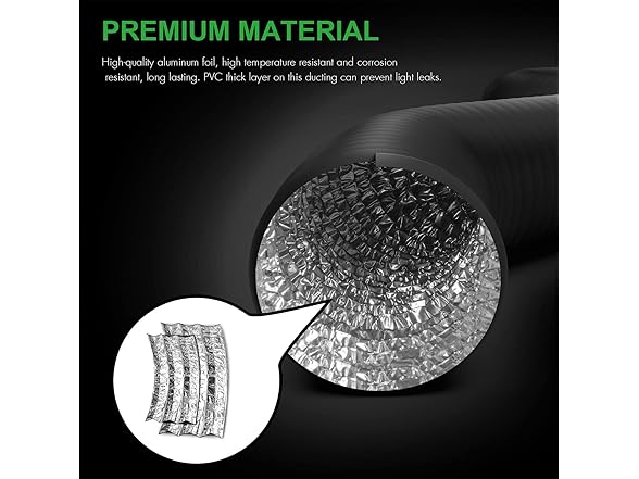 HealSmart 12" 8 Ft Aluminum Ducting Flexible