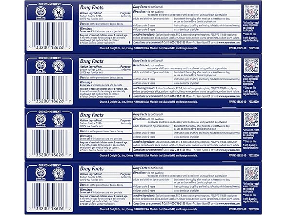 4PK ARM & HAMMER Advance White Toothpaste