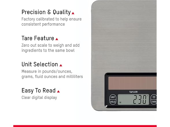Taylor Light Powered Digital Kitchen Scale