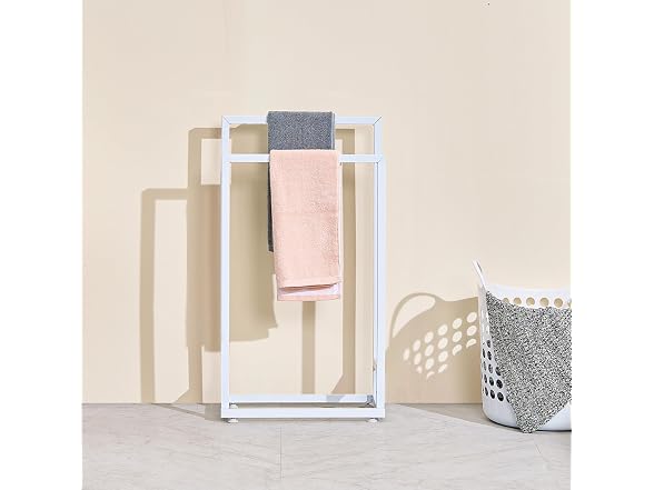Towel Rack, 2 Bars Metal Outdoor Towel
