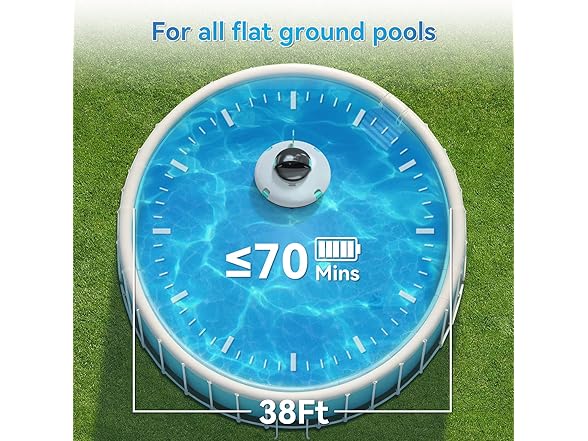Cordless Robotic Pool Cleaner, 70 Mins Runtime