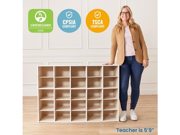 ECR4Kids Streamline 25 Cubby Tray Storage Cabinet