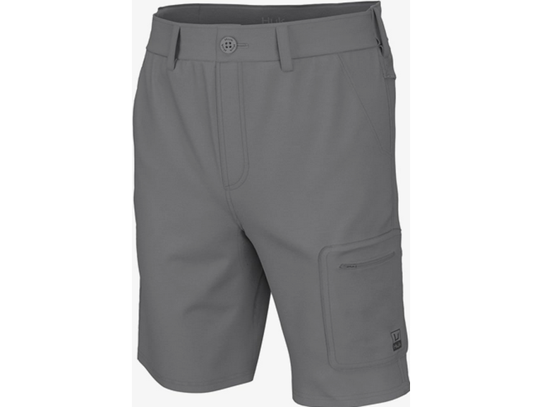 HUK Men's Standard Next Level 10.5", Quick-Drying Fishing Shorts, Overcast Grey, Small
