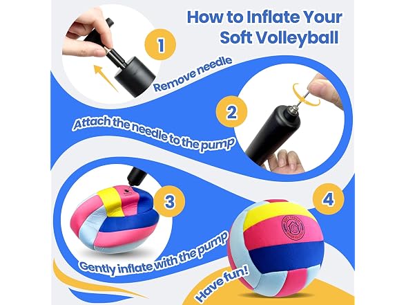 UBeesize Soft Indoor Volleyball with Pump