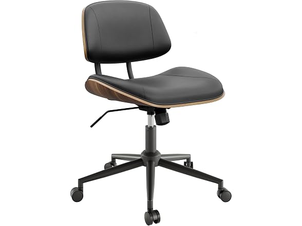 Armless Office Chair with Wheels, PU