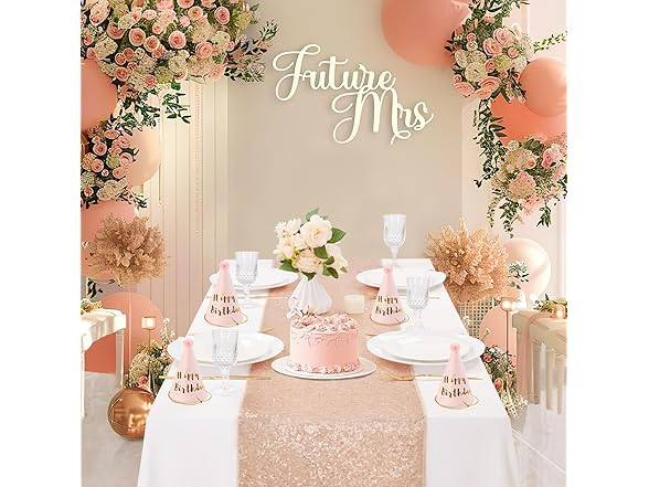 B-COOL Rose Gold Sequin Table Runner 12 Pack 