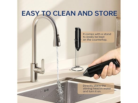 YSSOA Electric Milk Frother Handheld with Stand