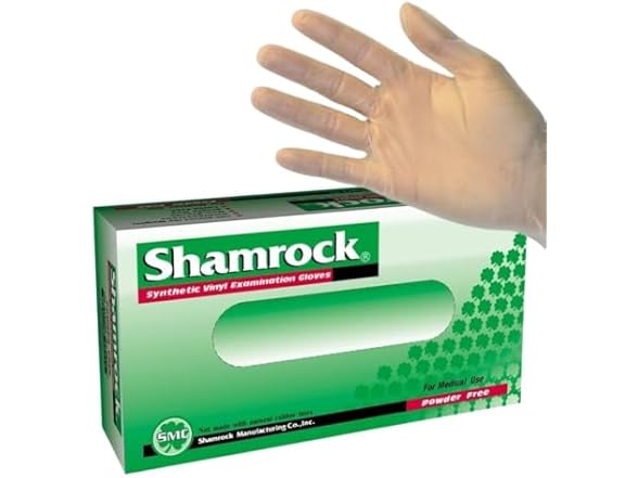 100CT Shamrock Vinyl Medical Clear Disposable Gloves, XL