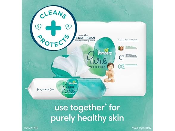 Pampers Aqua Pure Baby Wipes 56ct