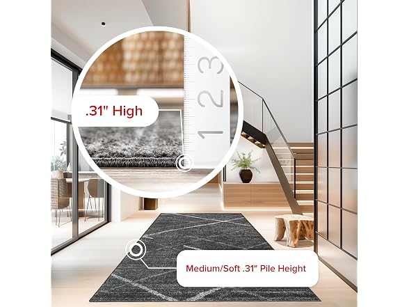 Nuloom Thigpen Runner 2x6 Charcoal/Grey