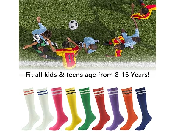 6 Pack Youth Soccer Socks