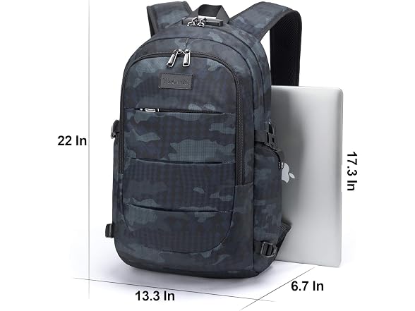 Tzowla Blue Camo 17.3" Laptop Backpack 