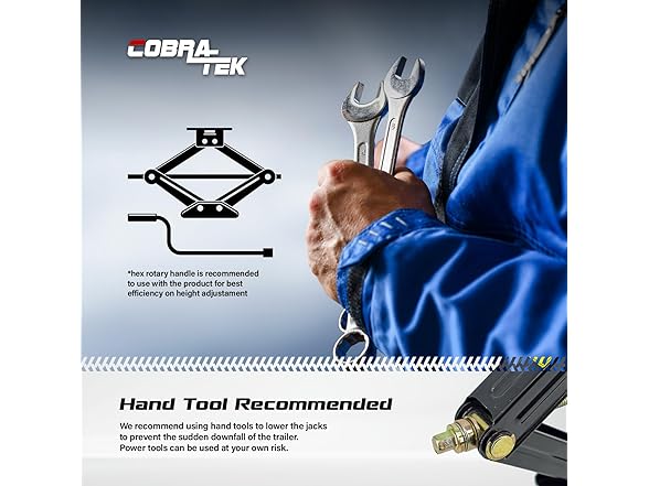 Cobra-Tek CBK-1124-PBK 2500 lbs Trailer Jack (24")