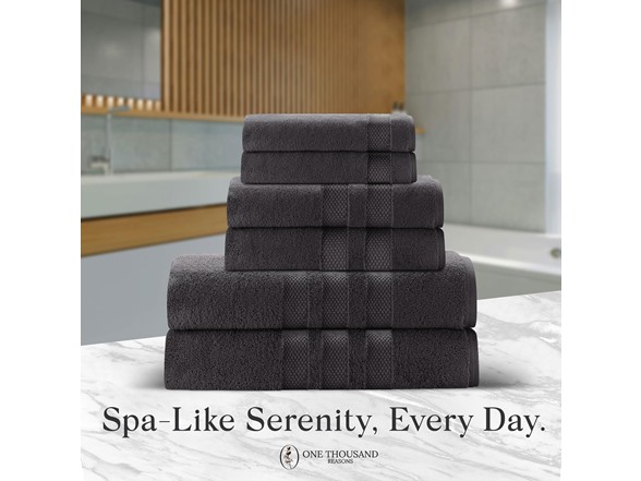 6Pc Luxury Bath Towel Set (3-Stripe)