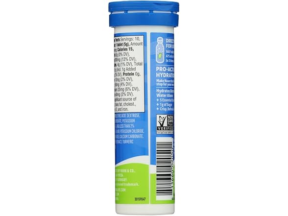 10Ct Nuun Beverage Tube Lemon Lime Tablet