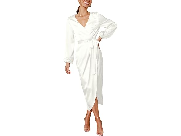 Cosonsen Women (M) Party Dresses V-Neck Long Dress