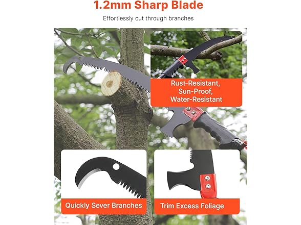 VEVOR Manual Pole Saw, 4.9-20 ft
