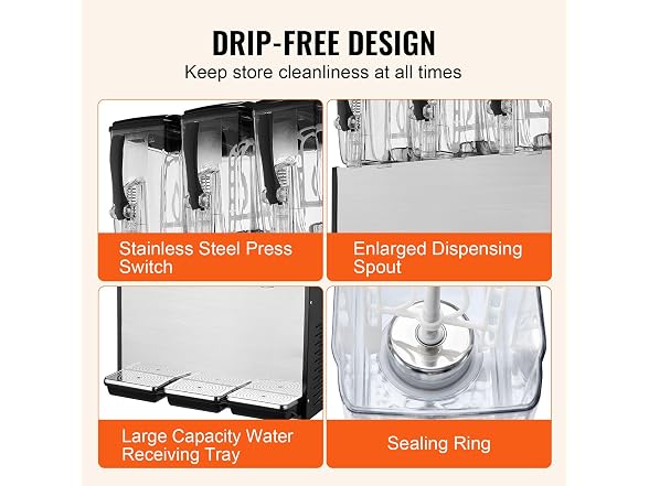 Commercial Beverage Dispenser, 3 Tanks 12 L