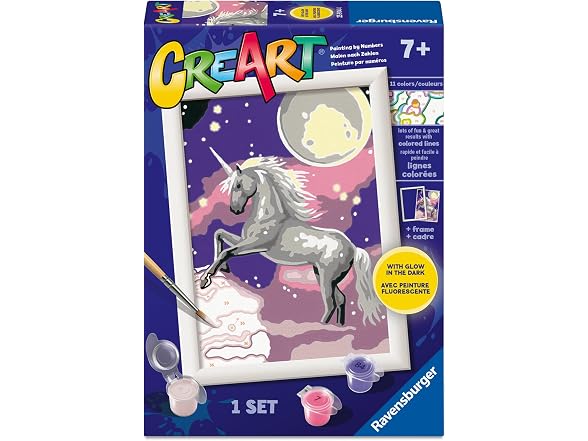 Ravensburger - Unicorn CreArt Paint by Numbers Kit