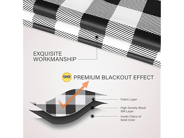 Simple Deluxe Plaid Blackout Curtains