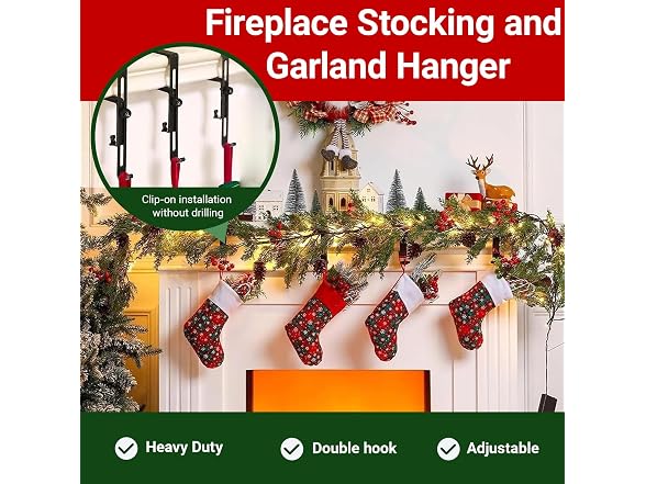 SSFUN 2-in-1 Stocking and Garland Hanger - Gallery 2
