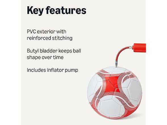 Amazon Basics Soccer Ball, Size 4, with Pump