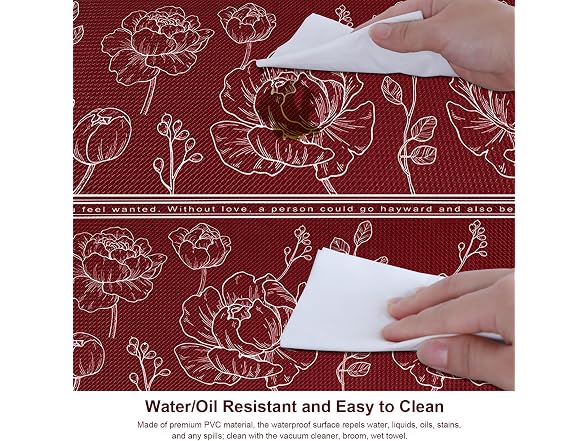 ROTTOGOON Kitchen Floor Mat Set of 2 Red