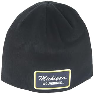 ZHATS Standard NCAA Officially Licensed Beanie Edge Patch Brick Black