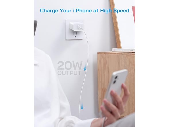 (4 PACK) 6FT Lightning Cable & 20W Fast Charging Power Adapter