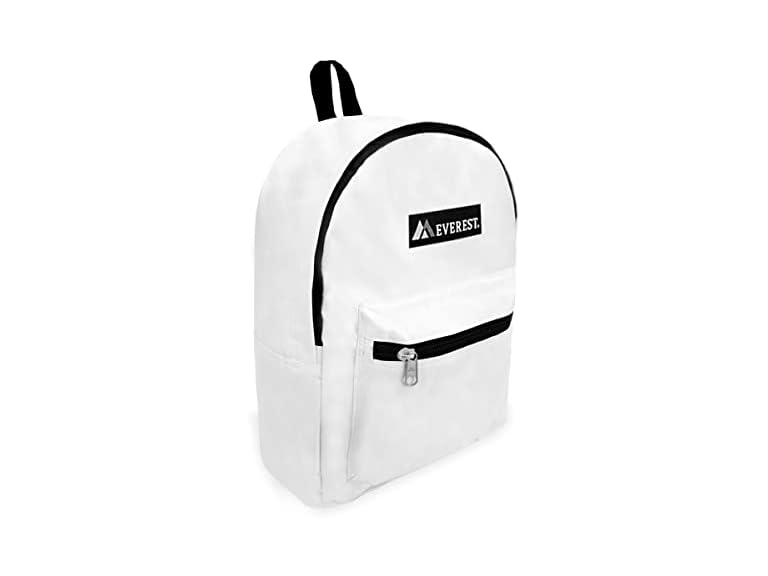 Everest Luggage Basic Backpack, White, Medium