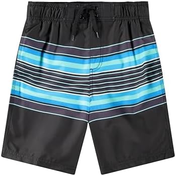 Kanu Surf Boys' Line Up Quick Dry UPF 50+ Beach Swim Trunk, Orbit Black