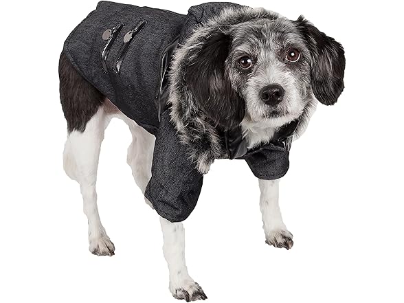 Pet Life ® Ruff-Choppered Denim Dog Coat