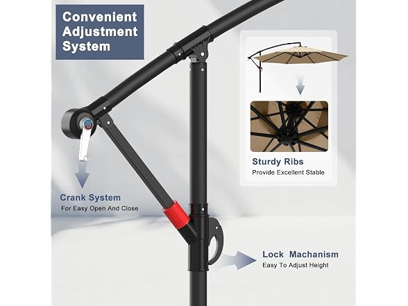 ABCCANOPY Cantilever Patio Umbrellas 10FT Khaki