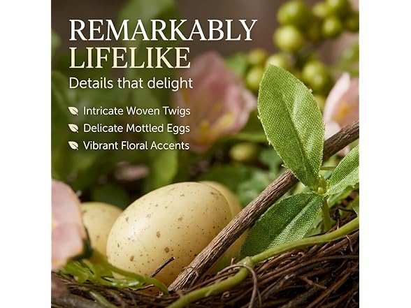 6 Inch Blossom Bird’s Nest with Eggs