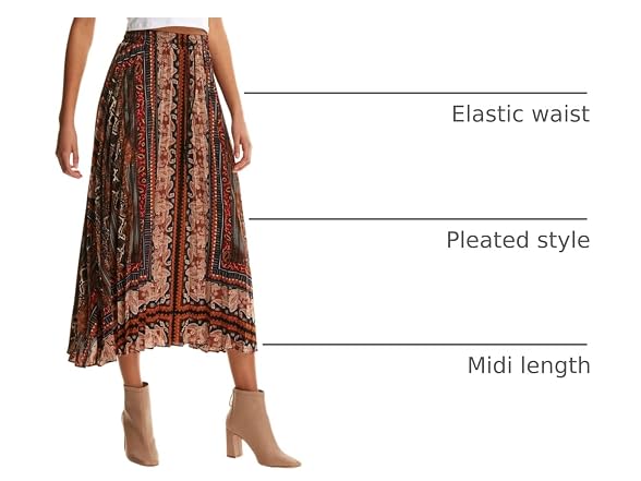 Floerns Women (XS) Boho Elastic Waist Scarf Skirt