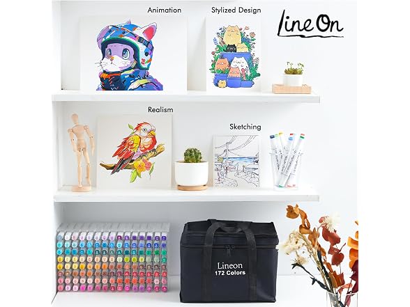Lineon 172-Color Alcohol Art Markers