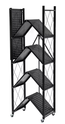 J&V Textiles 7053-BK 5-tier Metal Storage Shelf - Gallery 7