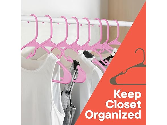 Pink Plastic Hangers 30 Pack