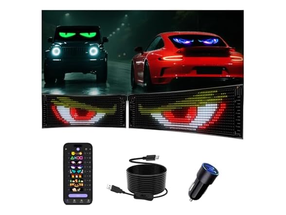 JDVOOTD Devil Eyes Car Windshield LED