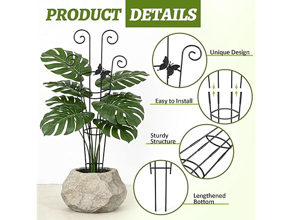Netuaoo Metal Garden Plant Trellis 4 Pack