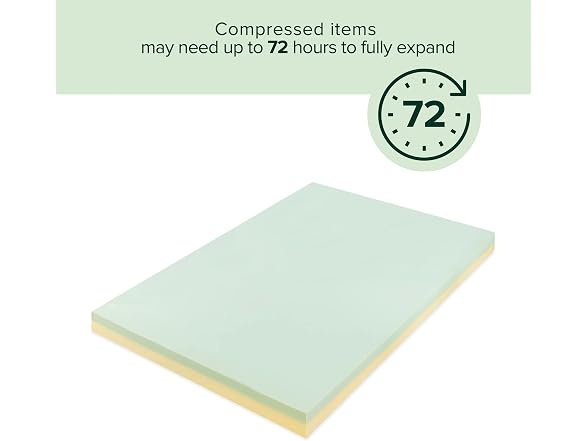 Zinus 4 Inch Green Tea Memory Foam Twin Mattress Topper