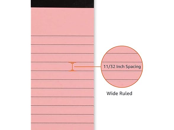 Wide Ruled 8.5 x 11.75-Inch Lined Writing Note Pads - 6-Pack