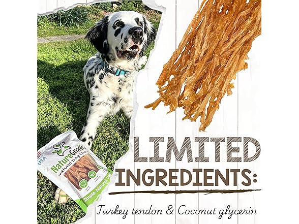 Nature Gnaws USA Turkey Tendons for Dogs 8 oz.