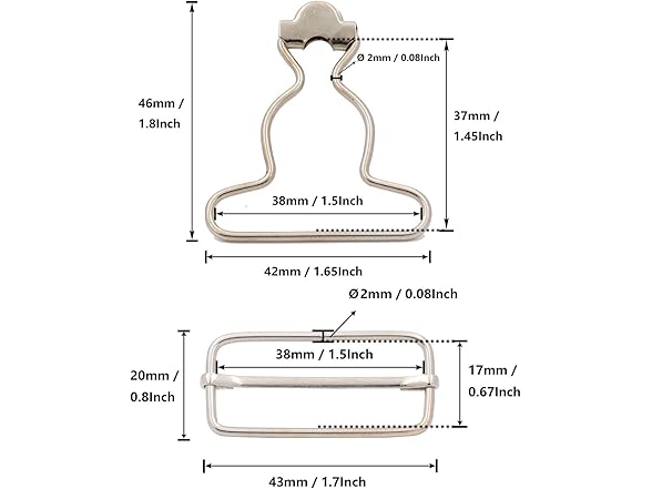 Amanaote 1.5" Inside Bottom Size Silvery