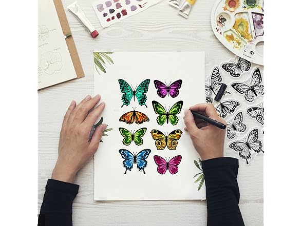 GLOBLELAND Butterfly Clear Stamps for DIY