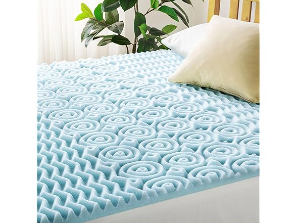 Mellow 1.5 Inch 5-Zone Memory Foam Mattress Topper- Cooling